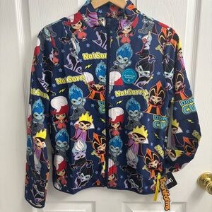 Cherokee Scrub Jacket Disney Villains Women’s Small Tooniforms Navy Blue NWT